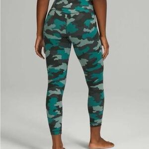 Lululemon heritage 365 camo tidewater teal align leggings 25”